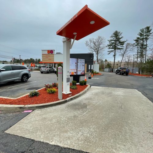 Green Horizons Landscaping 23 yards of much for Dunkin' Donuts Rockland, MA